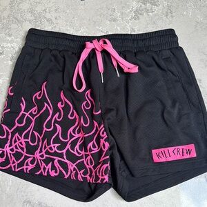 Kill Crew Women's Black and Pink Shorts
